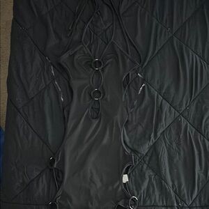 Black Halter Swimsuit with Ring Accents